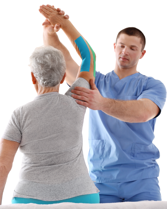 schodołazy kroczące Fizjoterapeuta z przychodni w Mierzęcicach oraz pacjentka